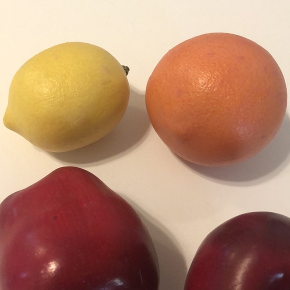 Lot of 7 Variety of Artificial Faux Fruit Apples, Banana, Lemon, Orange, Plums - Picture 5 of 9